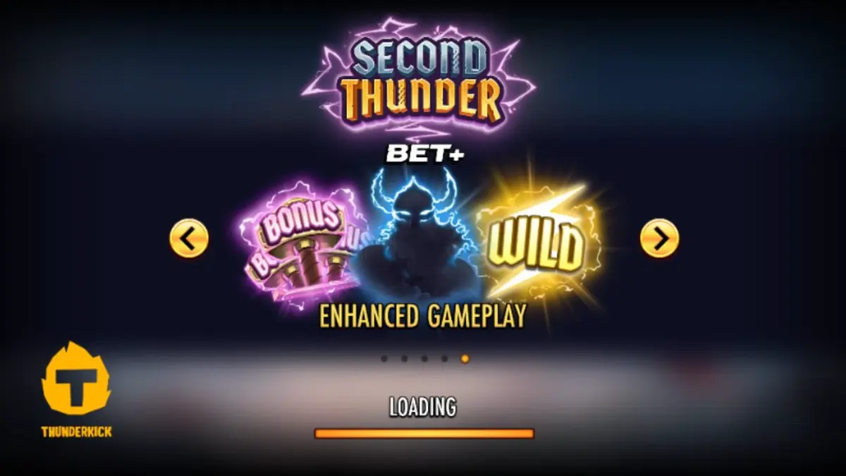Tampilan layar permainan slot Second Thunder pada perangkat seluler